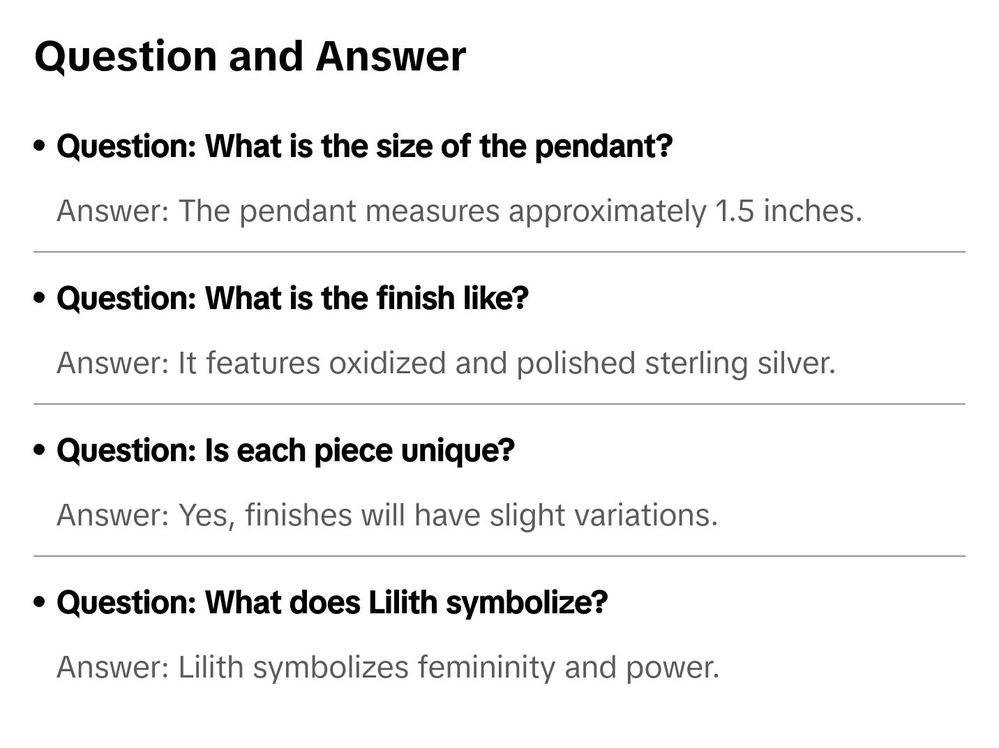 Lilith Witch Goddess Necklace