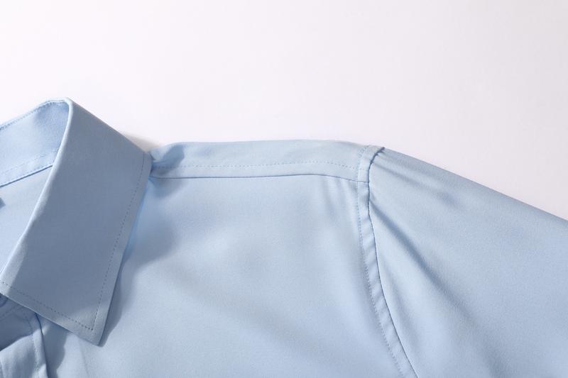 Men's long-sleeved dress shirt, modern slim-fit version, wrinkle-proof casual business button-down shirt, suitable for work commuting lining, basic style, men's top