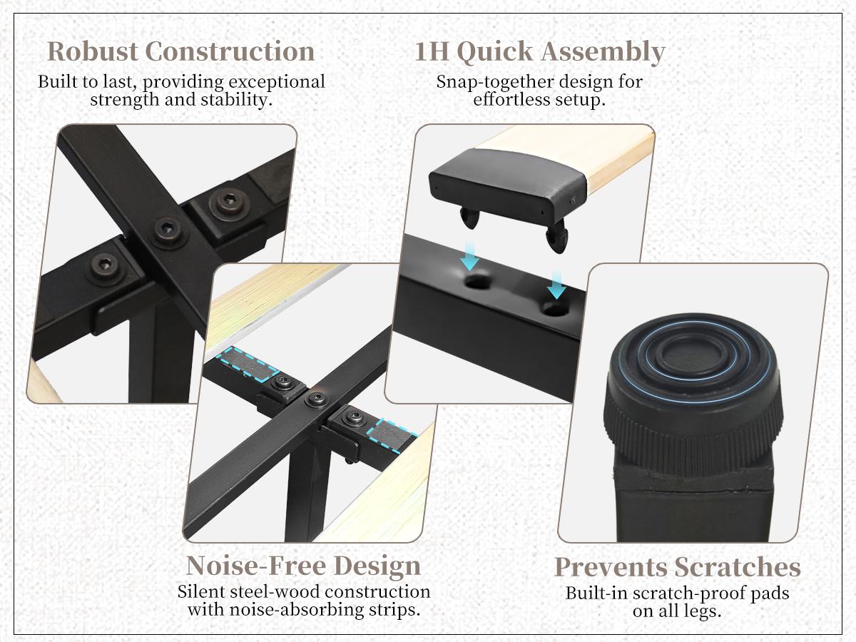 SIBEDS Queen Bed Frame with Adjustable Headboard, PU Upholstered Platform Bed for Bedroom, LED Lighting and Skirt, Diamond Tufted Design, Wooden Slat Support, Easy Assembly