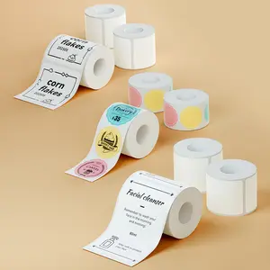 NIIMBOT 3 Rolls Set Label for B1/B21 Thermal Printer Waterproof Self Adhesive Wrap Labels for Mason Jar Barcode Logo QR Code Multiple Sizes Available Peel-and-stick High Quality