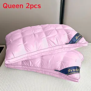 Hotel Collection Bed Pillows Soft Fluffy Pillow with down Alternative Filling Gusseted for Back Stomach Side Sleepers Pink Gray White Hypoallergenic Hotel Quality