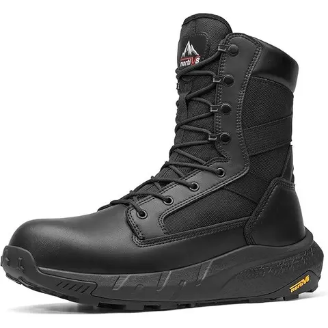 【Fall Deals】NORTIV 8 Men's 8" Composite Toe Work Boots - Leather Fabric, Military Look, Lightweight Side Zipper, Shock Resistant, Insulated, Peakforce-Nano, Airflow Mesh Insole, Arch Support Mesh, Bouncy EVA Step, All-Day Comfort Construction Footwear,out