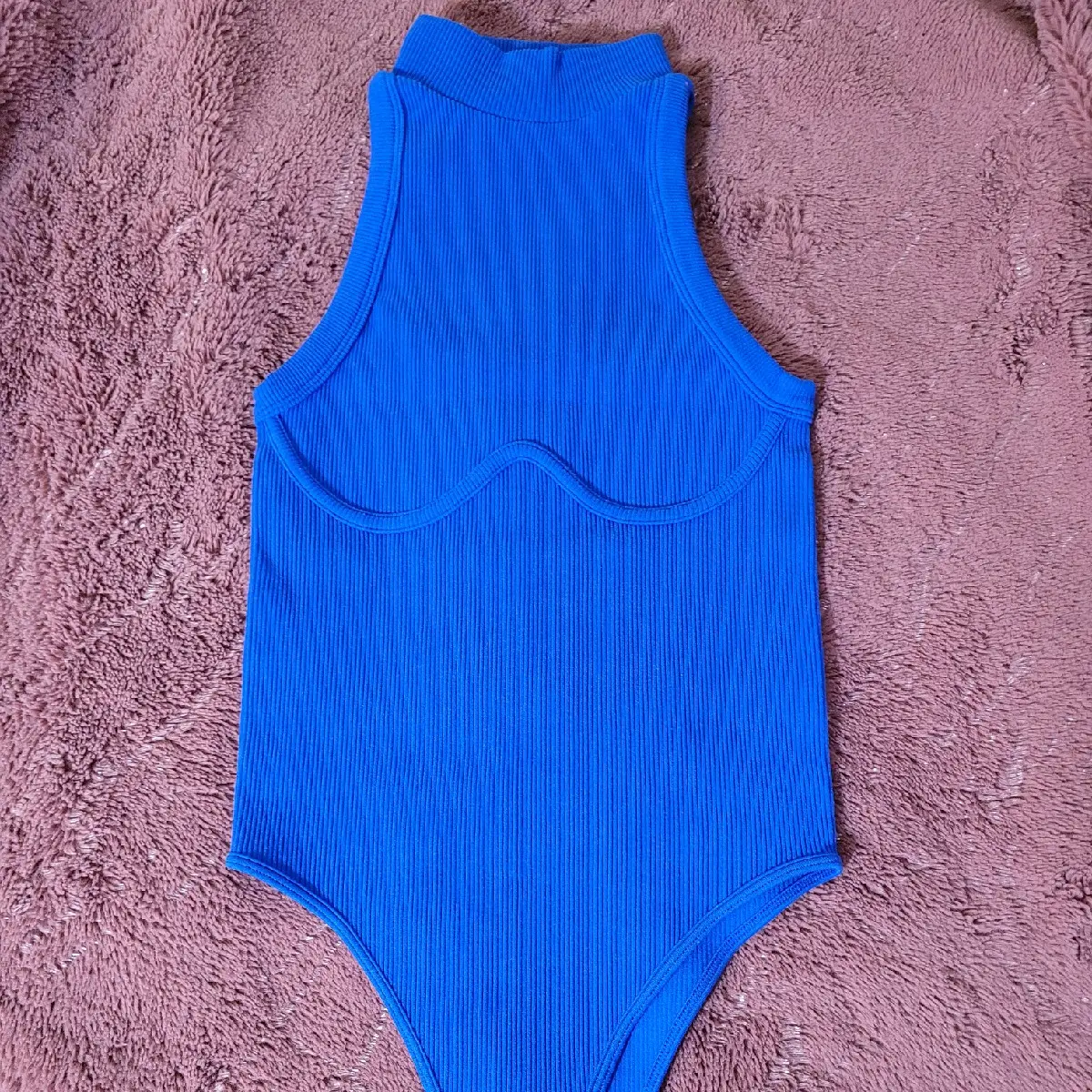 Blue Turtleneck Bodysuit