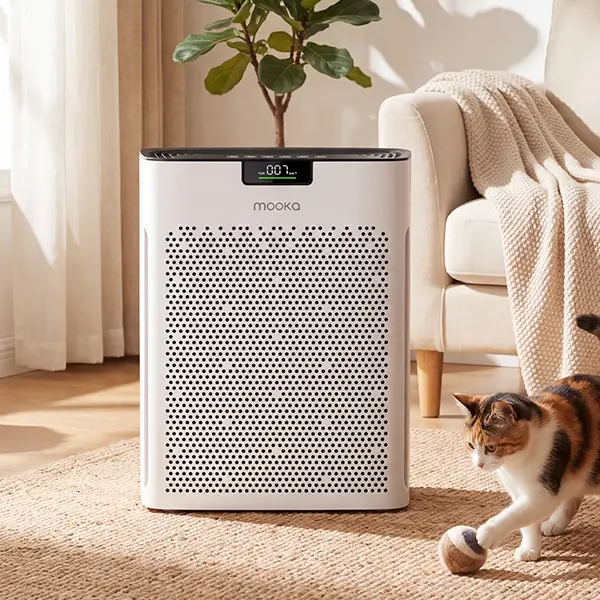 MOOKA Air Purifier for Home Bedroom Large Room 2200 Ft², True HEPA Filter | Washable Pre-Filter, Auto Mode, Quiet Sleep Mode, Air Quality Monitor, Air Cleaner for Pet Dust Smoke Pollen, White,techvibes