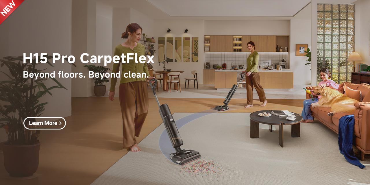 DREAME H15 Pro CarpetFlex Elite Cordless Vacuum Mop, Wet Dry Vacuum Cleaner with Dual Brushes for Hard Floors & Carpet, Tangle-Free Hair-Cutting, 23kPa Suction, 180° Lie-Flat Floor Washer, 194°F Fast Drying