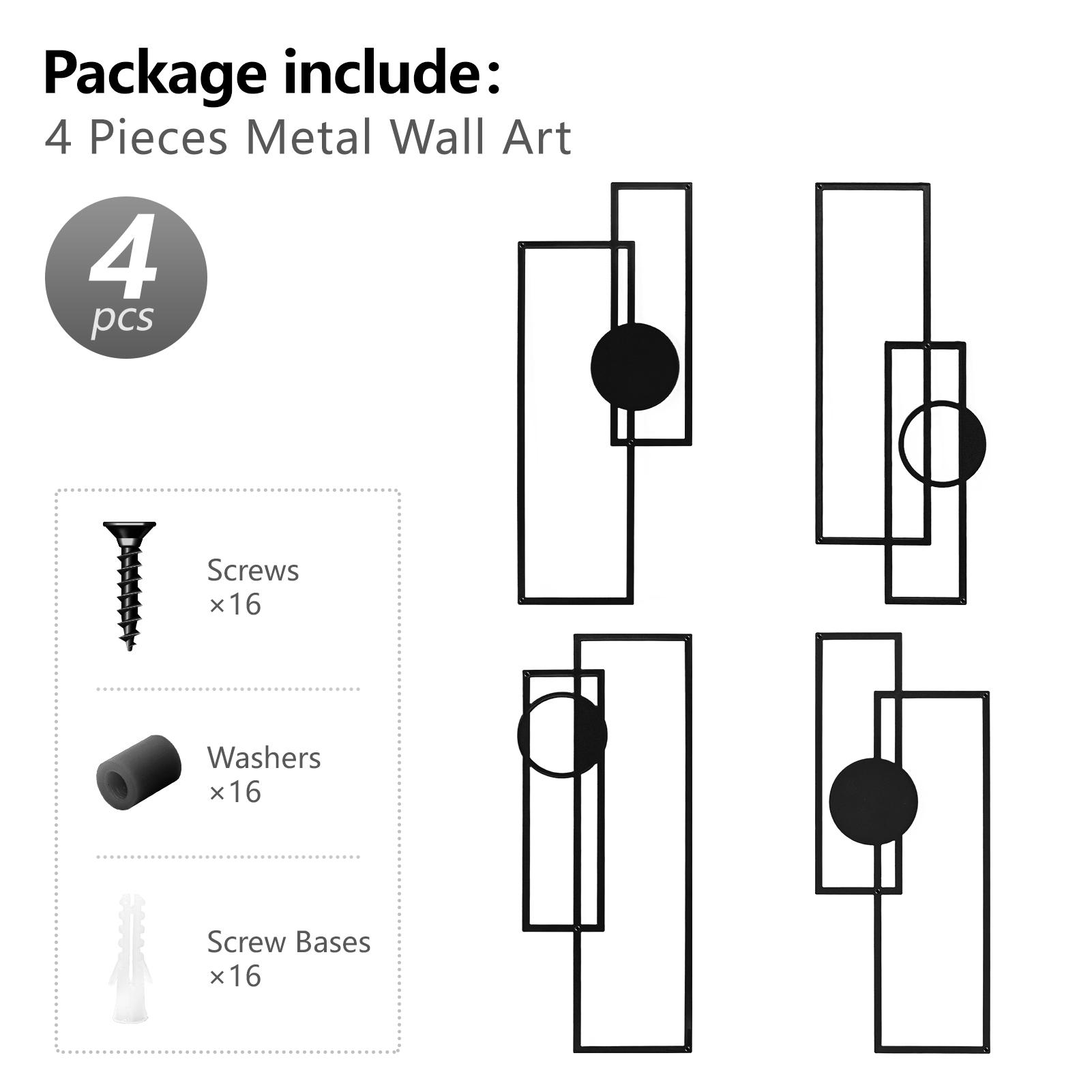 Art3d Metal Wall Art Set Minimalist Line Art Flower Pattern Décor for Living Room Bedroom Dining Room Office Modern 3D Iron Sculptures Home Aesthetic Gift