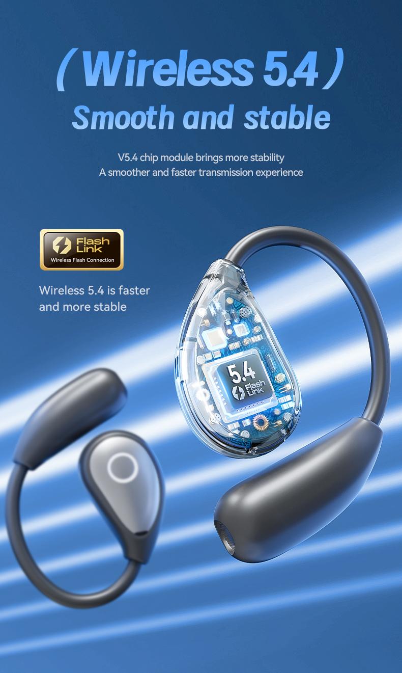 Acer OHR514 Wireless Earbuds,Open-ear Design Wireless Earphone, LongBattery Life Earbuds for Sports, Touch ControlEarbuds,Audio Electronic Headset gaming headset fast charge Black