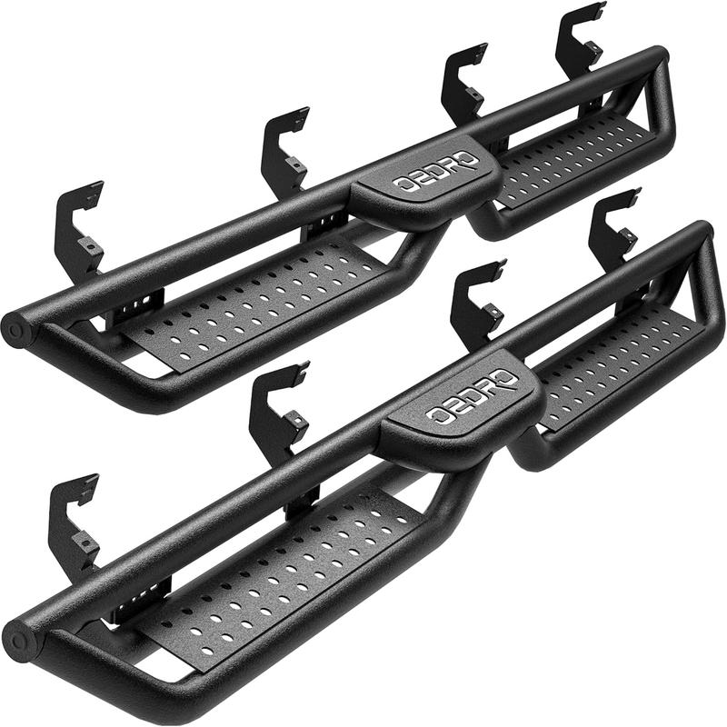 YITAMOTOR Pedals Running Boards for 2019-2024 Chevrolet Silverado/GMC Sierra 1500 Crew Cab/2020-2024 Chevrolet Silverado/GMC Sierra 2500HD 3500HD Two-Stair Side Steps Rail Drop Nerf Bars Carbon Steel Heavy Duty Aluminum Truck Automotive Accessories Outdoo