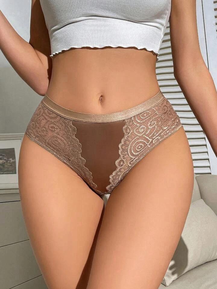 6 PCS Women's Lace Panties Set High Waist Contrast Floral Design Soft Breathable Fabric Comfortable for Daily Wear All Seasons S - XL Womenswear Bridal Fit Everyday Fashionable Minimalist SpringStatements