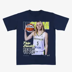 WSLAM Paige Bueckers “Ready To Fly” T-Shirt – Navy Graphic Tee Featuring Pro Basketball Star Debut Design