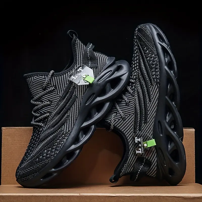 Men's Shock Absorption Type Shoes Airy Lace Up Non Slip Running Snkrs For Jogging Walking Gym Training Sports Men Male Athletic Cushioned Comfy Footwear flexible seasonal stable cross trainer Chic Style Basic essential