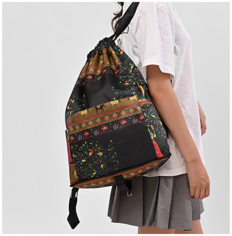 Foldable Drawstring Lightweight Backpack Portable Stylish Large Capacity Travel Storage Bag Basketball Bag