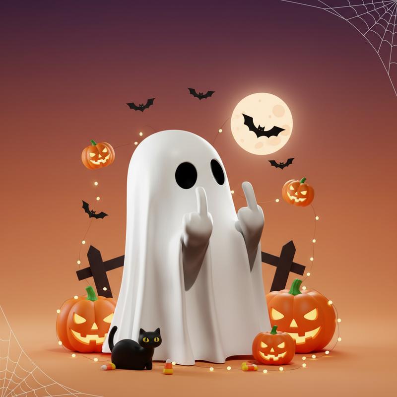 Spooky Halloween Outdoor Decor Vintage 90s Inflatable Giant Ghost Animated for Yard Haunted House Party Eerie Atmosphere