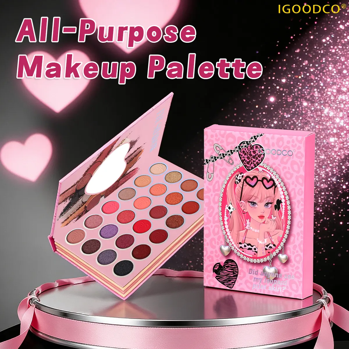 Igoodco IG5158 Women's FDA-Approved 43-Color Dual-Texture Eyeshadow Palette - Pressed Pigment, 400g Set, Vibrant Matte/Shimmer Shades, High-Coloring Bling Effect Cosmetic Makeup Kit