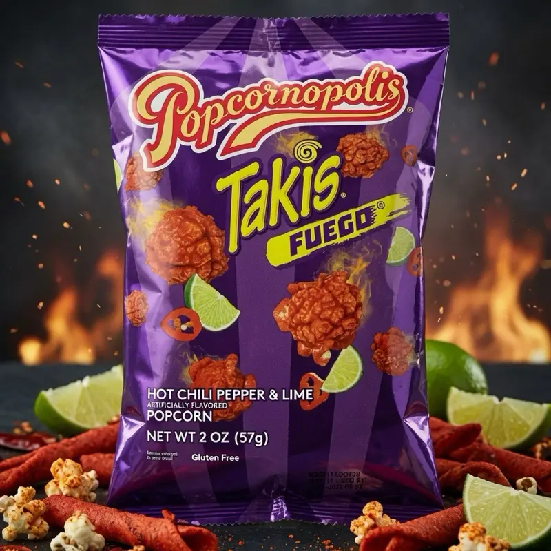 Takis Popcornopolus Crispy Spicy Vegan Trans Fat-Free Corn Snack for Casual Snacking