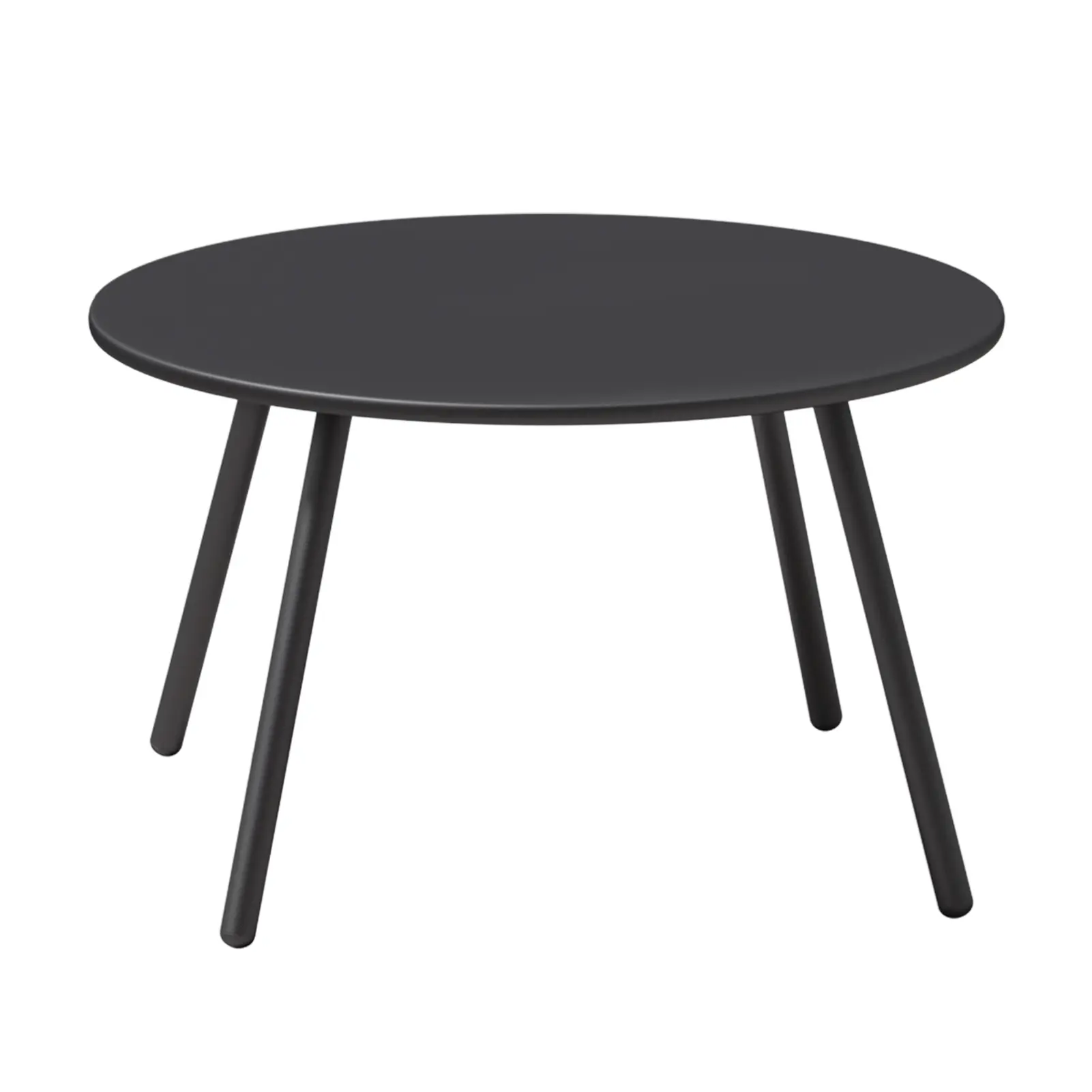 C-Hopetree 24" Round Metal Outdoor Side Coffee Table for Outside Patio, Black
