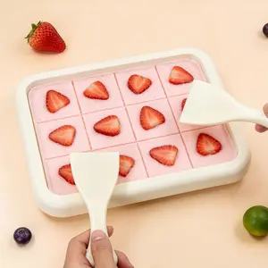 Rolled Ice Cream Makers, No Plugged Instant Stainless Steel Homemade DIY Freeze Dried Cream Roll Pot with 2 Scrapers,Frozen Fruit Chocolate Strawberries Yogurt Machines