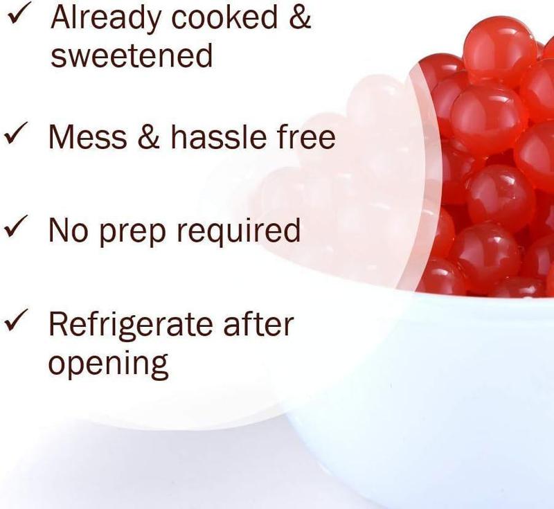 HOT!!! BREXONIC Boba Pearls Popping Bursting Boba, Tapioca Pearls For Bubble Tea (Strawberry , 2 LB 1 Pack)