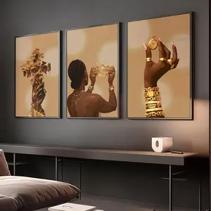 Set of 3 Black Christian Girl Wall Art, Scripture Print, Bible Verse Wall Art, Girl Room Decor, Christian Wall Print