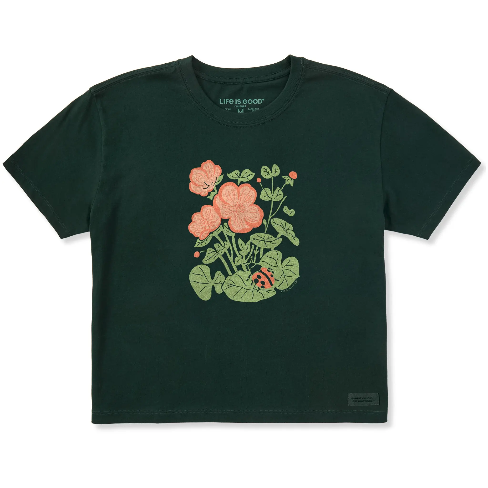 Women's Ladybug in the Garden Short Sleeve Crusher Boxy Tee