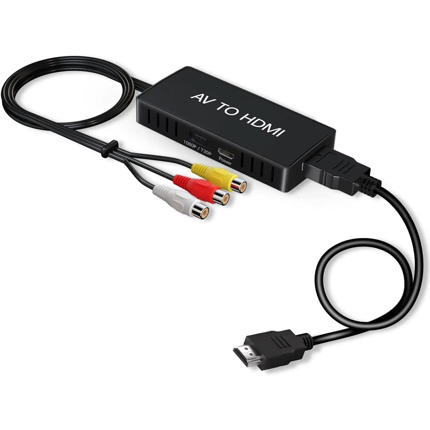 RCA to HDMI Converter 1080p and 720P(60Hz) Upscaler with Audio Port for VCR DVD Player Gaming Console to HDTV Plug & Play Pal/Ntsc Support Smartphone Digital Cables Durability