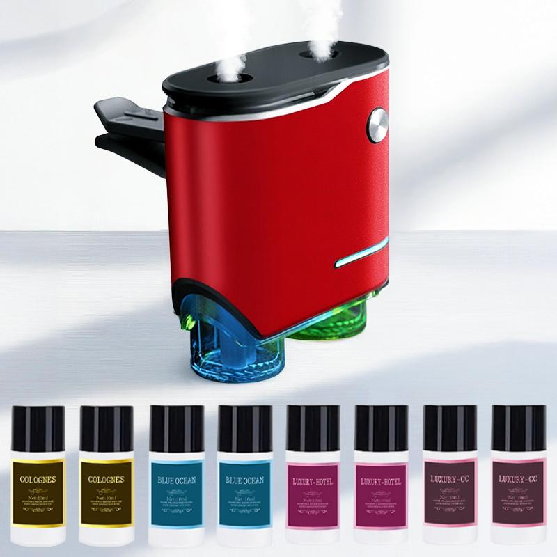 New Car Air Freshener Diffuser, Dual Sprayer Car Aroma Diffuser with 4/8 Essential Oils,Car Interior Accessories,Luxury Aromatherapy Gift Woody Fruity Aromatic