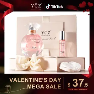 YCZ Golden Sands Perfume Gift Set - 3-Piece Floral Oriental Fragrance with 50ml & 15ml Perfumes, Camellia Diffuser Stone, Elegant Gift Box for gift box, perfect for lover, girlfriend & mother.