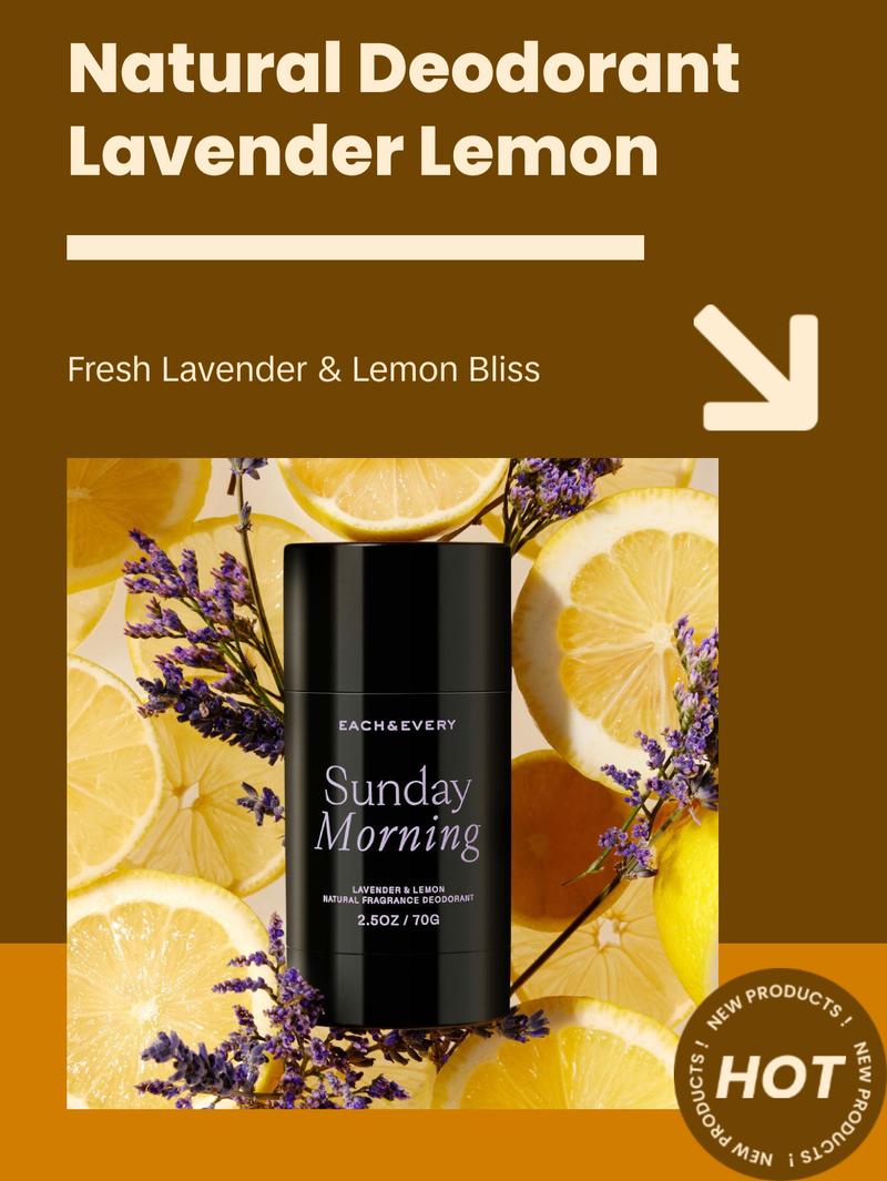 Each & Every Natural Fragrance Deodorant Sunday Morning - Lavender & Lemon 2.5oz