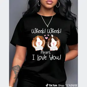 Guinea Pig I Love You Tee – 100% Cotton Wheek Design Shirt