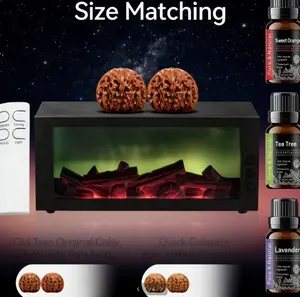 Flame Humidifier with 7-Color Changing LED & Remote Control, Large Capacity with Massage Hand Ball for Home, Study aroma life shop natural diffuser