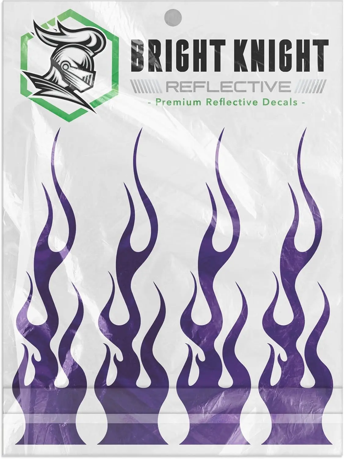 Premium Quality Vinyl Reflective Flame Stickers (4-Piece, Purple) - 3M Long-Lasting Adhesive, Flexible for Easy Install & Removal, Visibility Boost for Motorcycle Helmet, Automotive & Motorcycle Accessory