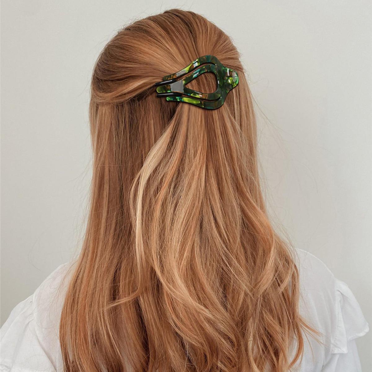 4Pcs French Concord Curved Hair Clips Fashion Elegant Hair Claws for Thin Thick Hair Strong Hold Clips for Women Girls