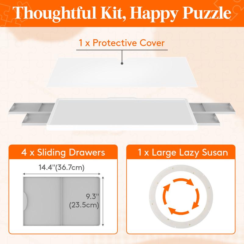 Lifewit 1500-Piece Jigsaw Puzzle Board with Drawers – Multiple Options: Rotating, Tilting, Adjustable Height, Ideal Gift for Puzzle Lovers