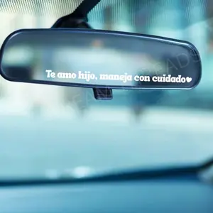 Te Amo Maneja Con Cuidado Hijo / Hija – Rearview Mirror Car Sticker – Regalo Para Hijo o Hija – Calcomanía Para Espejo del Carro
