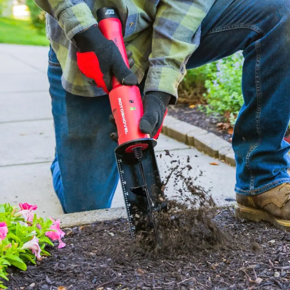 ROTOSHOVEL - Powered Handheld Shovel with Auger & Safety Shutoff for Gardening, Landscaping & Planting- 12V Long-Lasting Battery