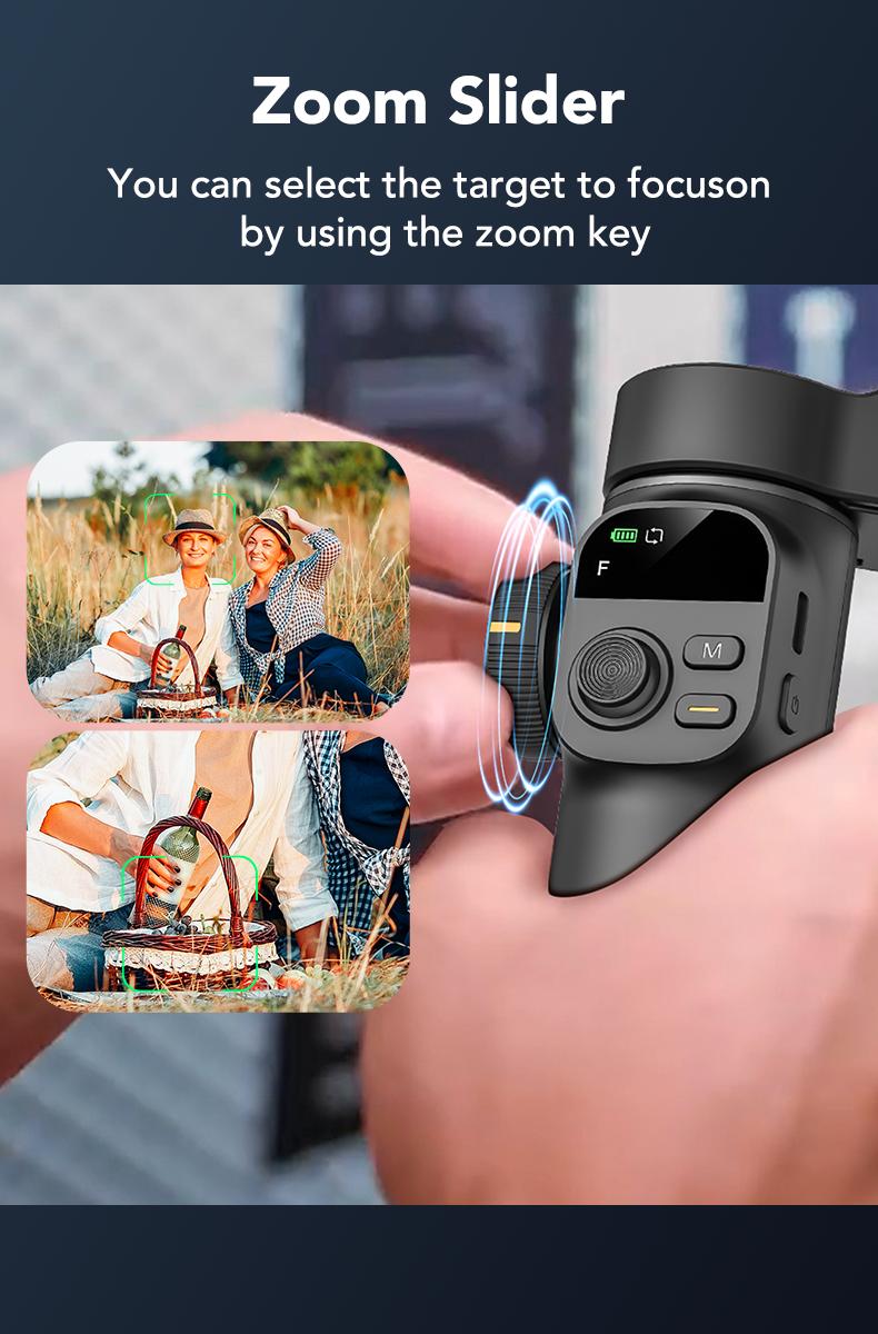 AOCHUAN Gimbal Stabilizer for iPhone, 3-Axis Smartphone Gimbal Built in 7.8' Extension Rod, Portable Gimbal Stabilizer w/OLED Display for iPhone/Android, Perfect for TikTok YouTube Vlogging-Smart X2-2