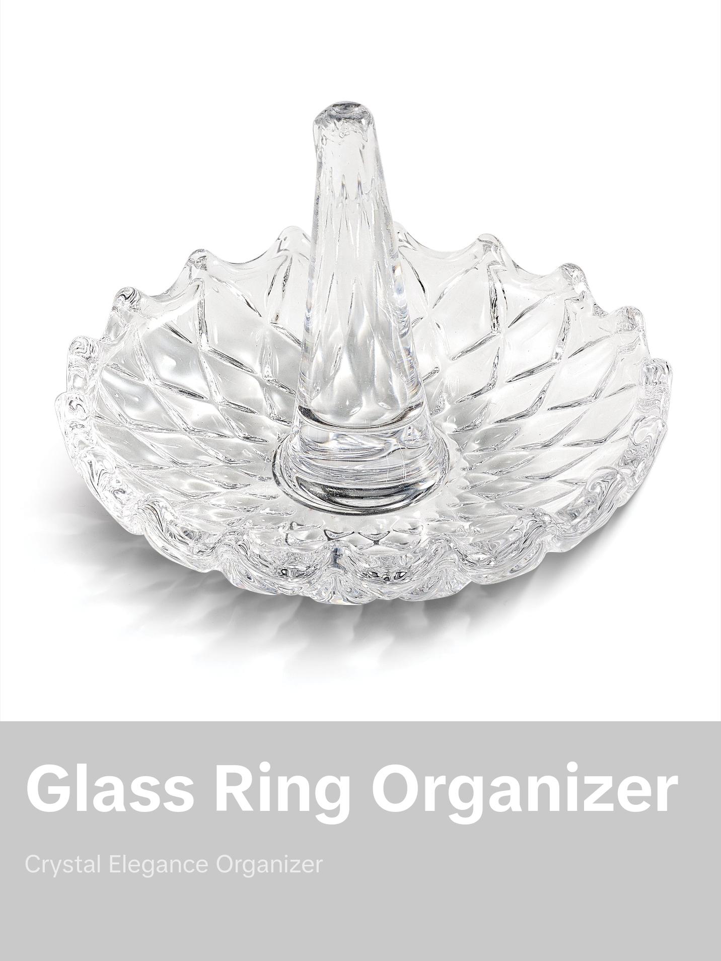 Round Glass Ring Holder - Default Organiser Box