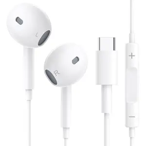 2 Packs USB C Headphones for iPhone 17/16/15 Earbuds with Microphone & Volume Control HiFi Stereo Type C Earphones for Galaxy S23/S22/S21/S20/Ultra Note 10/20, for iPad Pro Pixel 7/6/6a/ OnePlus 9