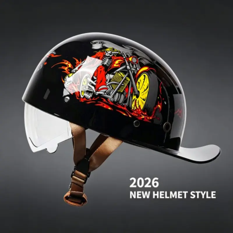 New Summer Motorcycle Helmet, Affordable Helmet, Retro Style Half Helmet for Men and Women, Small Size Riding Helmet, Electric Bike Helmet, Bikers Helmet, Half Motorcycle Helmets