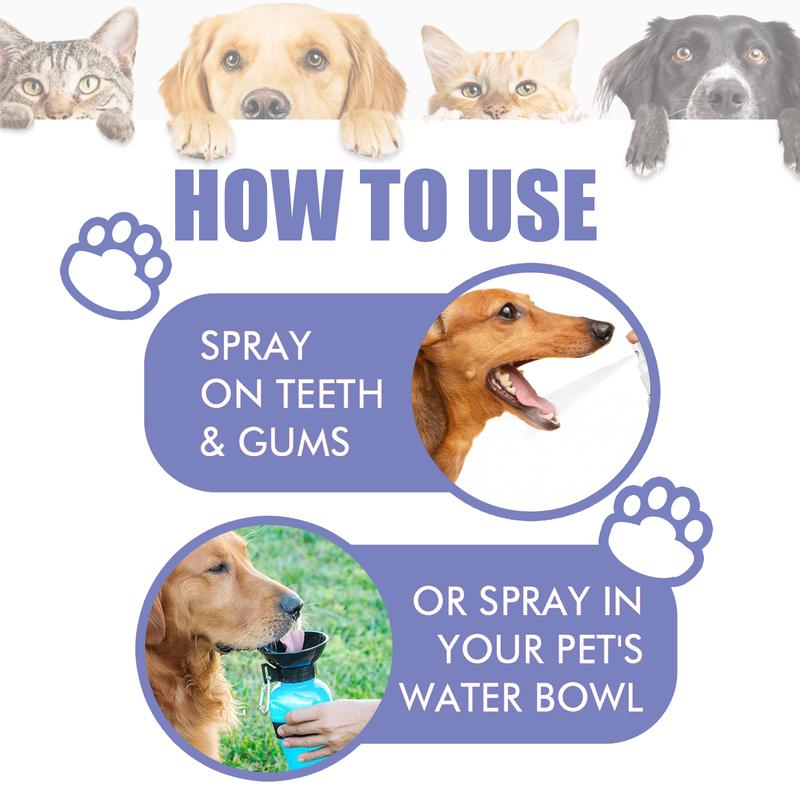 Cat and Dog Teeth Cleaning Spray - Removes Stains and Freshens Breath for Pet Oral Carelitter pellets, spray, litter tray, litter box, removal brush kit
