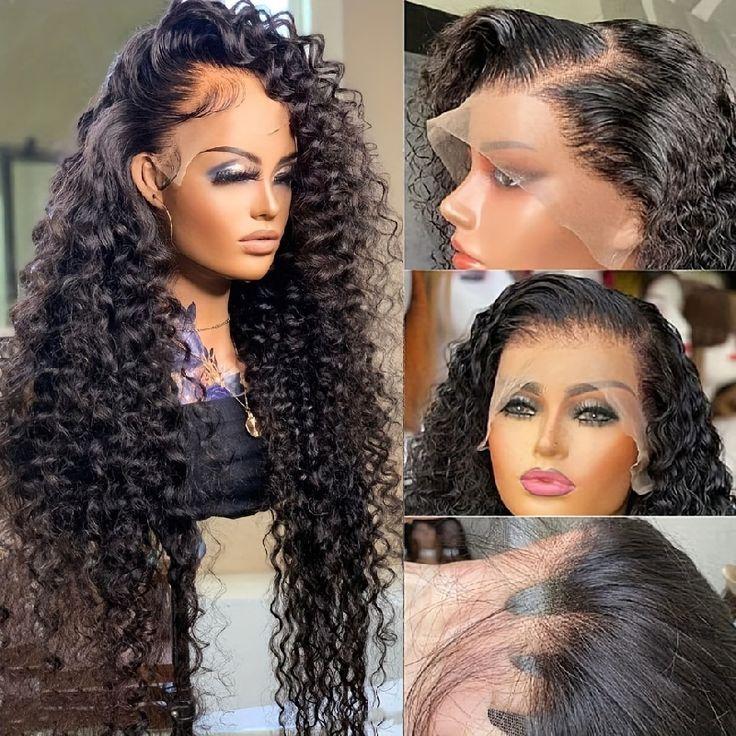 Bling Hair 180 Density 12~36 Inch 13x4 Hd Lace Frontal Wigs Deep Curly Human Hair Wig For Black Women Deep Wave Wig Water Wave 13x6 Lace Front Wig TikTokShopBlackFriday