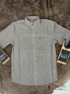 WRANGLER BROWN SHORT SLEEVE WESTERN PRINT MENS- 112366982