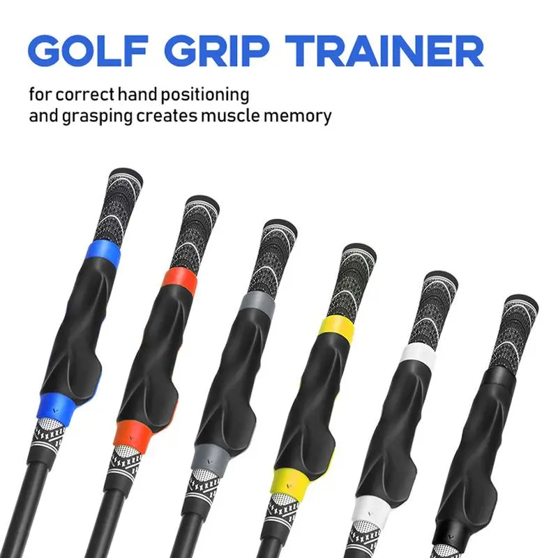 Golf Grip Trainer - Golf Swing Aid Club Attachment for Correct Hand Placement, Golf Gear, Supplemental Golf Accessories