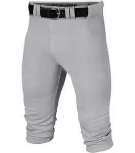 Penveer Knicker Style Adult Baseball Pants with Durable Snap Zip, Elastic Bottom Mens Baseball Pants (Gray)