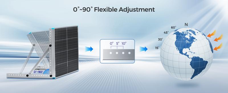 Renogy 28in Adjustable Solar Panel Mount Brackets, with Foldable Tilt Legs on Any Flat Surface for RV, Roof, Boat, Any Off-Grid Systems