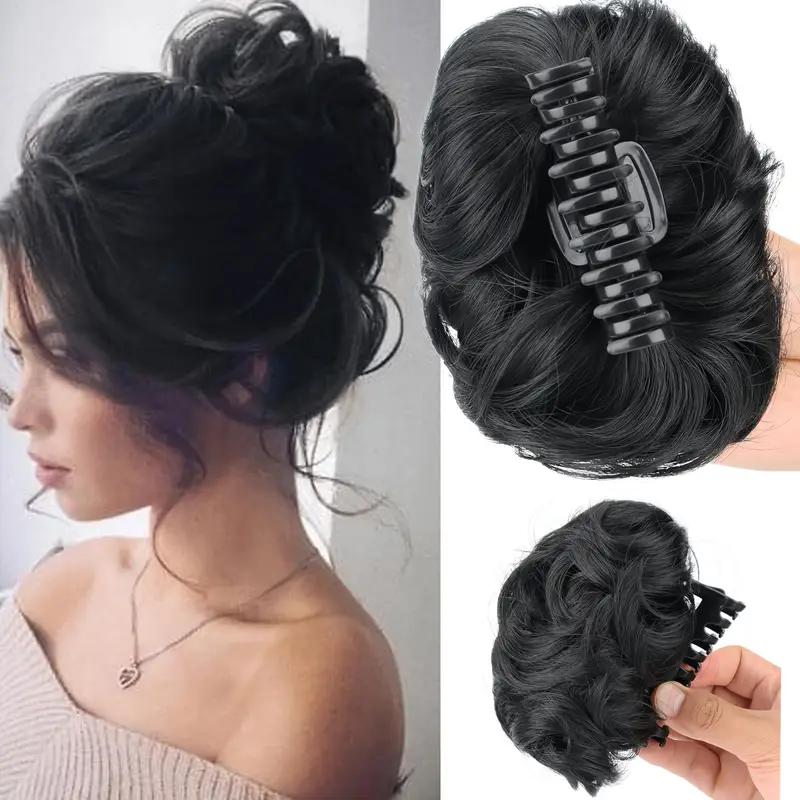 Missqueen Large Messy Bun Hair Piece Wavy Curly Scrunchies Human Hair Chignon Ponytail Hair Extensions Thick Updo Hairpieces for Women Claw Clip Ponytail Extension Natural Black Hair Clips for Women Missqueen Large Messy Bun Hair Piece Wavy Curly Scrunchies Human Hair Chignon Ponytail Hair Extensions Thick Updo Hairpieces for Women Claw Clip Ponytail Extension Natural Black Hair Clips for Women