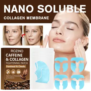 Rozino Caffeine & Collagen Tightening Patch 4 Packs 10g for Forehead & Cheeks Anti-Aging Hydrogel Firming Patches Skin Repair