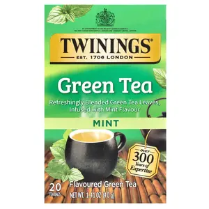 Twinings Flavored Green Tea, Mint, 20 Tea Bags, 1.41 oz (40 g)