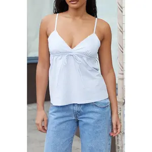 John Galt Women's Light Blue Gingham Edith Tank Top