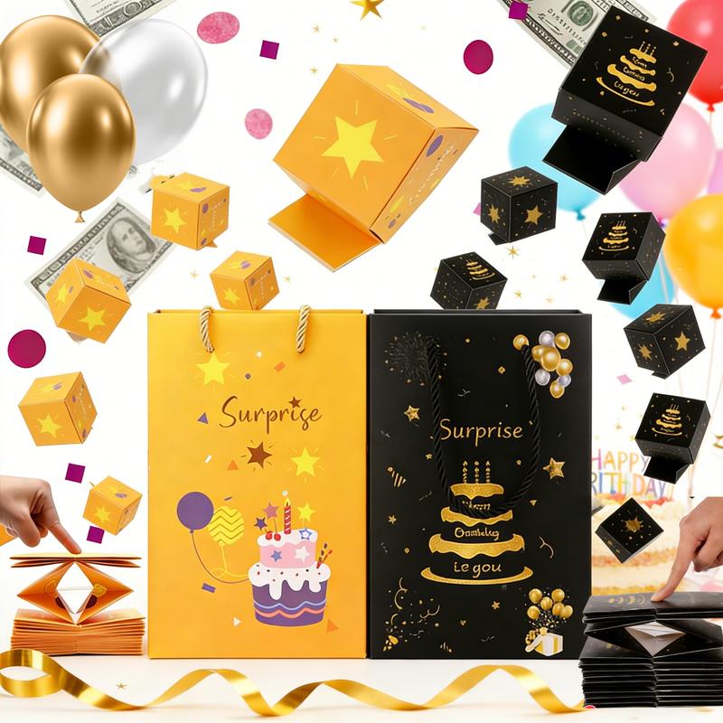 Surprise Pop-Up Gift Box, Creative Folding Bounce Red Envelope Box, Luxury Paper Explosion Gift Box for Birthday/Anniversary/Valentine's Day/Proposal